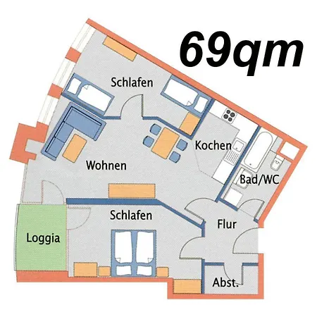 Strandhaus-nordseebrandung-fewo-a3-3 Apartment Cuxhaven